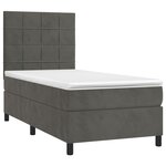 vidaXL Sommier à lattes de lit et matelas Gris foncé 90x190 cm Velours