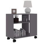 vidaXL Table d'appoint Gris 70x35x55 cm Bois d'ingénierie