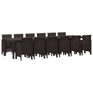 Ensemble de salle à manger jardin en poly rotin marron vidaXL  13 pièces