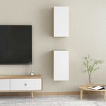 vidaXL Meubles TV 2 Pièces Blanc et chêne sonoma Bois d’ingénierie