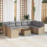 vidaXL Ensemble de canapé de jardin 10 Pièces beige et gris clair