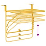 vidaXL Table Suspendue de Balcon Moutarde 60 x 39 x 65 cm Acier