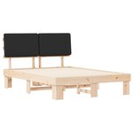 vidaXL Cadre de lit avec tête de lit rembourrée Noir 135 x 190 cm
