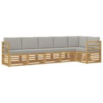 vidaXL Ensemble de canapés d'extérieur 6 Pièces Blanc et gris clair