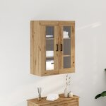 vidaXL Meuble mural avec portes en verre  Chêne fait main 69.5x34x90 cm