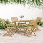 vidaXL Chaises pliables de jardin lot de 4 bois massif d'acacia
