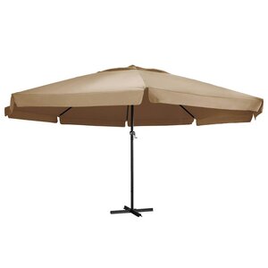 vidaXL Parasol de jardin avec mât en aluminium 600 cm taupe