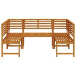 Ensemble de banc de jardin 5 pièces en bois d'acacia vidaXL