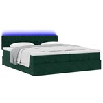 VidaXL Cadre de lit ottoman avec matelas vert foncé 180x200cm velours