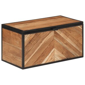 vidaXL Boîte de rangement 60x30x30 cm bois massif d'acacia et fer
