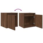 vidaXL Table de chevet murale chêne marron 38x34x40 cm