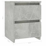 vidaXL Tables de chevet 2 Pièces Gris béton 30x30x40 cm Bois d’ingénierie