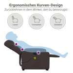 vidaXL Fauteuil inclinable de massage Marron foncé Tissu