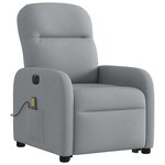 vidaXL Fauteuil inclinable de massage électrique Gris clair Tissu