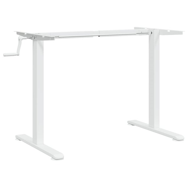 Cadre de Bureau table poste de travail meuble d'ordinateur informatique étude debout (94-135) x 60 x (70-114) cm acier blanc 02_0023974