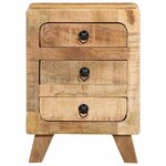 vidaXL Table de chevet 2 Pièces 37x32x50 cm bois massif de manguier brut