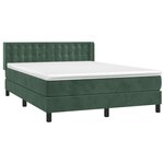 vidaXL Sommier à lattes de lit et matelas Vert foncé 140x200cm Velours