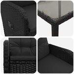 vidaXL Ensemble de repas extérieur 5 Pièces Noir 90 x 90 x 75 cm