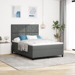 vidaXL Lit à ressorts avec matelas gris foncé 140x190 cm en tissu