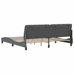 vidaXL Cadre de lit avec LED sans matelas gris foncé 200x200 cm tissu