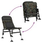 vidaXL Chaise de pêche avec pieds à boue réglables pliable camouflage