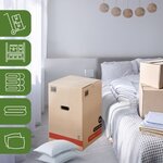 Pack and Move - Lot 10 Cartons Déménagement Premium - 40 X 40 X 60 Cm - Résistance 30 KG - Double Épaisseur - Poignées Renforcées - 1 Adhésif Offert