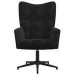 vidaXL Chaise de relaxation avec tabouret Noir Velours