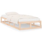 vidaXL Cadre de lit 75x190 cm Petit simple Bois massif