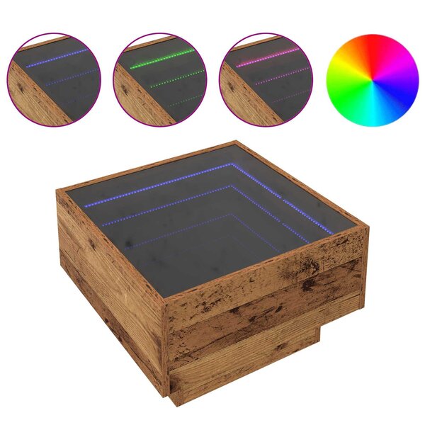 vidaXL Table basse Bois ancien 50 x 50 x 30 cm Bois d'ingénierie