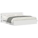 vidaXL Cabinet de Tête de Lit Blanc brillant Bois d'ingénierie