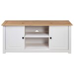 vidaXL Meuble TV Blanc 120x40x50 cm Bois de pin massif Gamme Panama