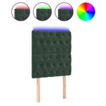 vidaXL Tête de lit à LED Vert foncé 80x7x118/128 cm Velours