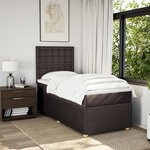 vidaXL Sommier à lattes de lit avec matelas Marron foncé 90x200 cm