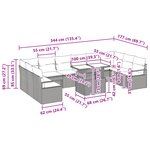 Canapé de jardin 11 pièces vidaXL avec coussins en poly rattan beige