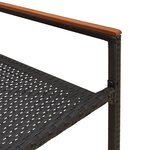 vidaXL Chaises de Jardin Empilables avec Coussins - Set de 2 Pièces en Rattan Poly Noir