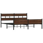 vidaXL Cadre de lit en métal sans matelas chêne marron 180x200 cm