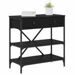 vidaXL Table console avec tiroir Chêne noir 100 x 34 5 x 75 cm bois