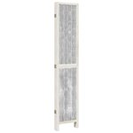 vidaXL Cloison de séparation 5 panneaux blanc bois de paulownia massif