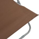 vidaXL Chaises de plage pliables lot de 2 Acier et tissu oxford Marron