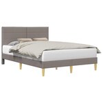 vidaXL Cadre de lit avec tête de lit Taupe 160 x 200 cm Tissu