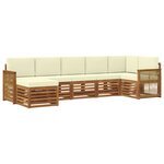 vidaXL Ensemble de canapés d'extérieur 6 pc Naturel et Crème