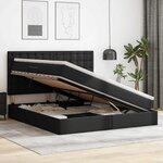 vidaXL Lit de Rangement Noir 160 x 200 cm Cuir synthétique