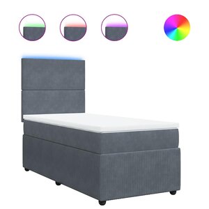 vidaXL Sommier à lattes de lit et matelas Gris foncé 90x190 cm Velours