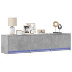 vidaXL Meuble TV avec LED Béton 165 x 34 x 40 cm Bois d'ingénierie