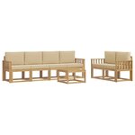 vidaXL Ensemble de canapés d'extérieur 7 Pièces Blanc et Beige