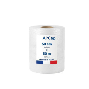 1 rouleau de film papier bulle tricouche Aircap largeur 50 cm x longueur 50 mètres
