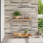 vidaXL Table d'extérieur Naturel et Gris 35x80x75 cm Bois massif et acier