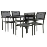 vidaXL Ensemble à manger de jardin 5 Pièces noir textilène et acier