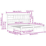 vidaXL Lit bibliothèque sans matelas cire marron 180x200 cm pin massif