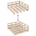 vidaXL Lit bibliothèque sans matelas 200x200 cm bois massif de pin